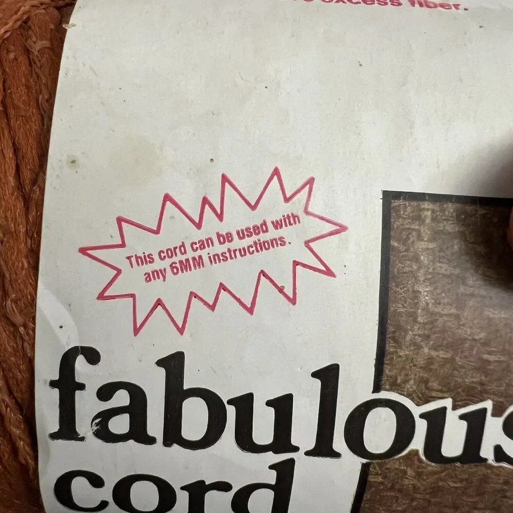 Fabulous Cord 6mm 82 Yards Crochet Knit Knotting Weaving Macrame Rust Orange